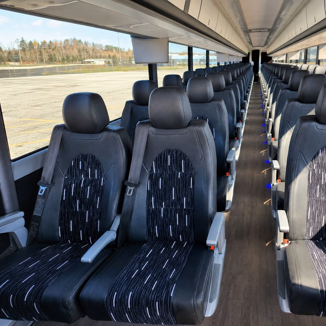 pearland charter bus rental interior