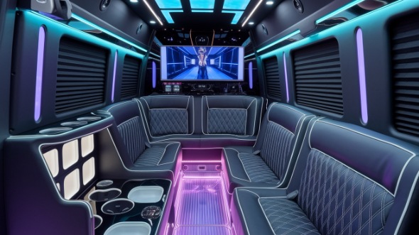 pearland party bus rental interior
